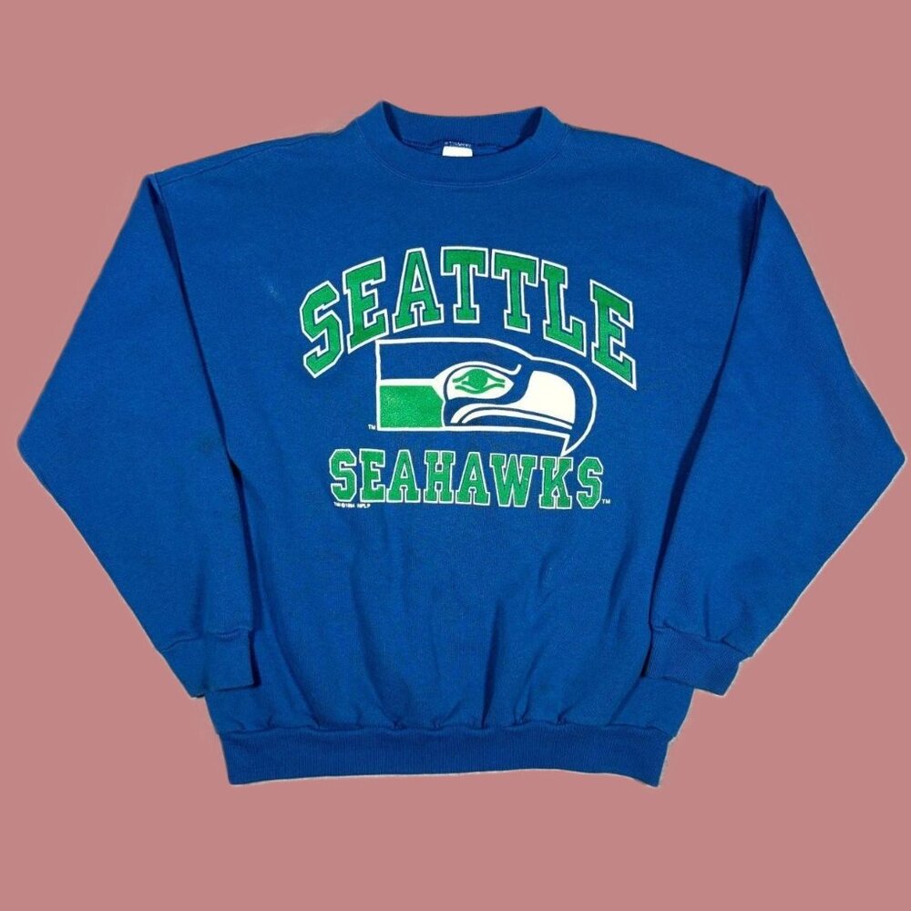 VTG 90s Seattle Seahawks Sweatshirt Color Royal - Picture 4 of 4